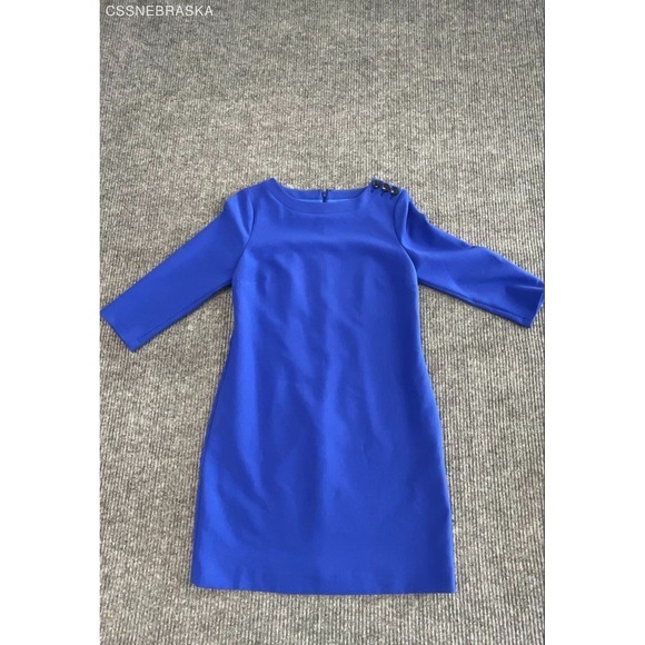 Banana Republic Dresses & Skirts - Banana Republic Women's Royal Blue Boat Neck Shoulder Button Dress Sz 2